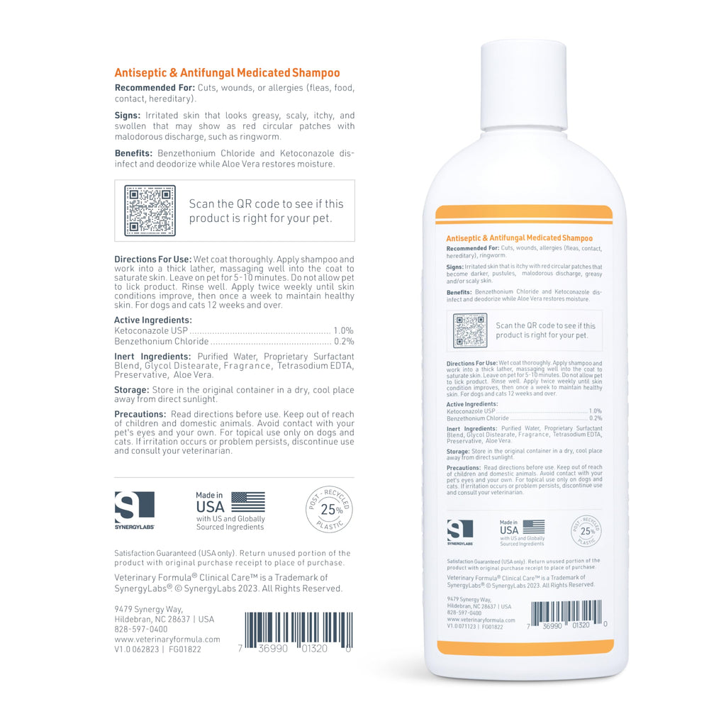 Antiseptic & Antifungal Shampoo, 16 oz Q68555