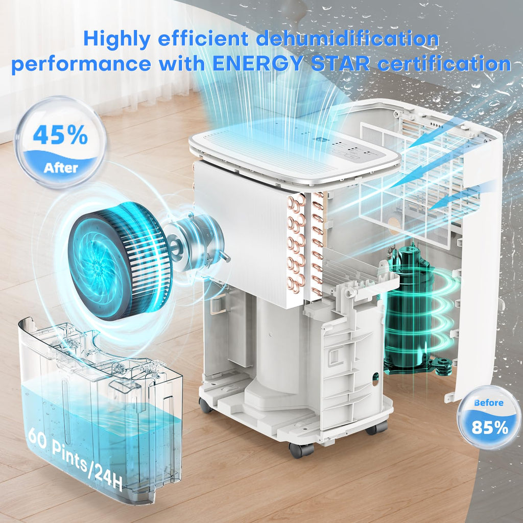 80 Pint Smart WiFi Dehumidifier V435