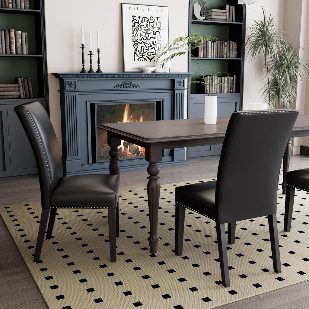 Black PU Dining Chairs Set of 2 T894092