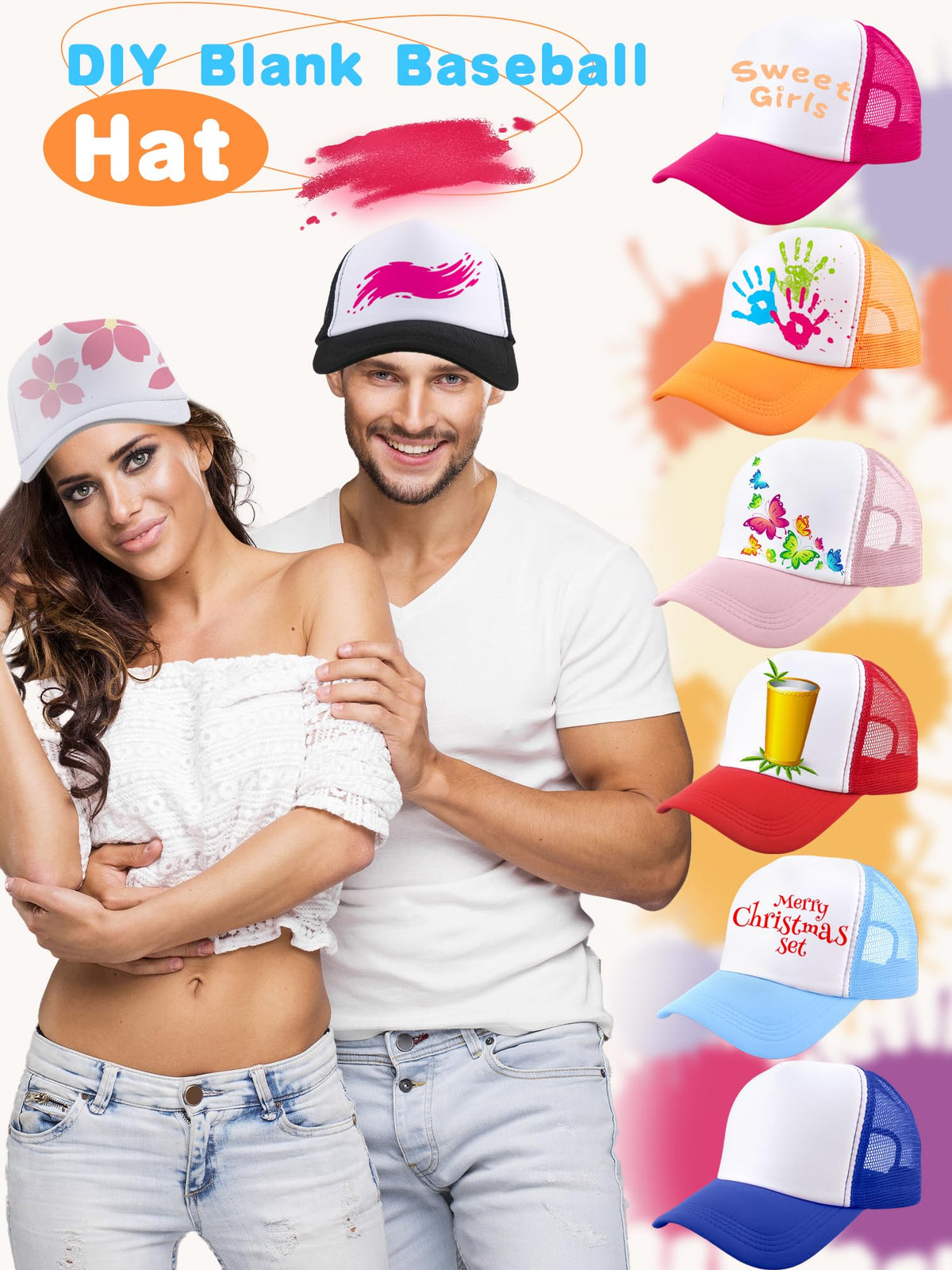 30 Pack Sublimation Trucker Caps Mesh Baseball Hat T47272