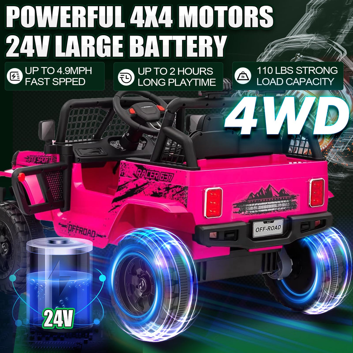 24V 2 Seater Kids Electric Car with Remote Control I904304
