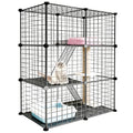Foldable Black Wire Metal Cat Playpen X503