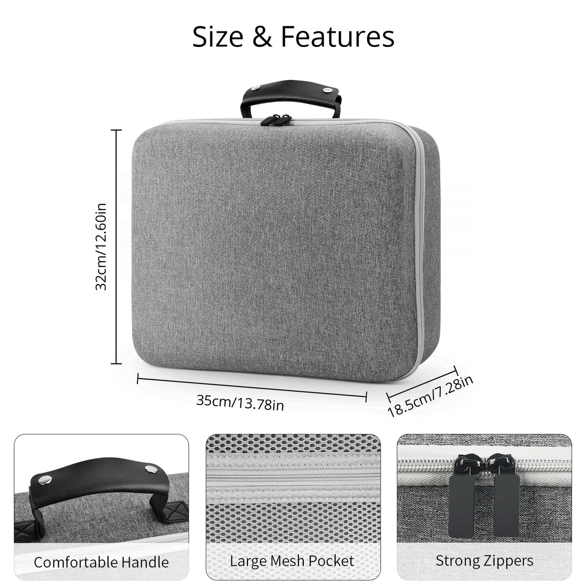 Grey Portable Hard Case for Gaming Headset and Touch Controllers K19927