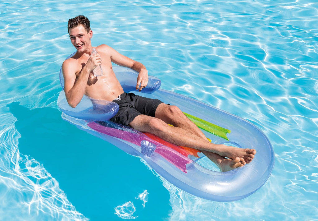 Inflatable Lounge Blue & Pearlescent Silver 2 Pack X186