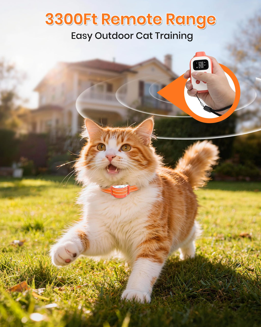 Lightweight Waterproof Cat Training Collar with Remote Z276427