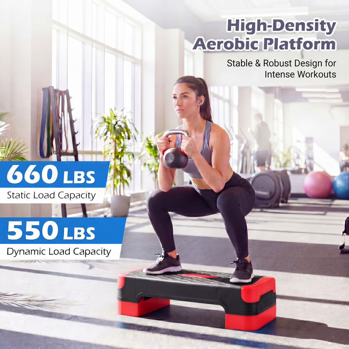 Aerobic Step Platform with Risers & Resistance Bands G269630