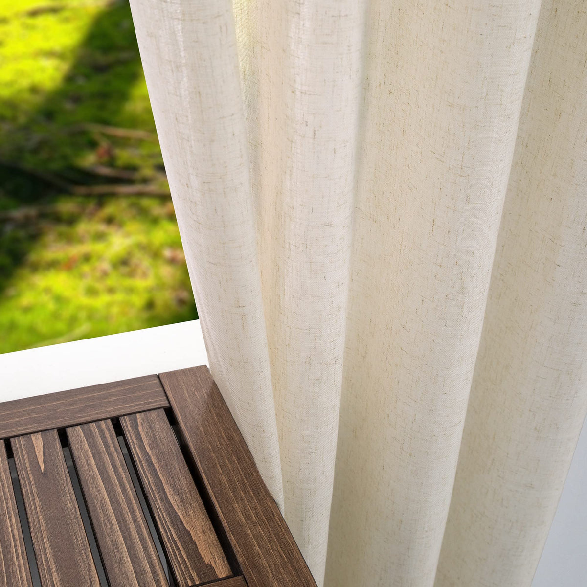 Beige Linen Curtains 2 Panels 84 Inches Long J1315