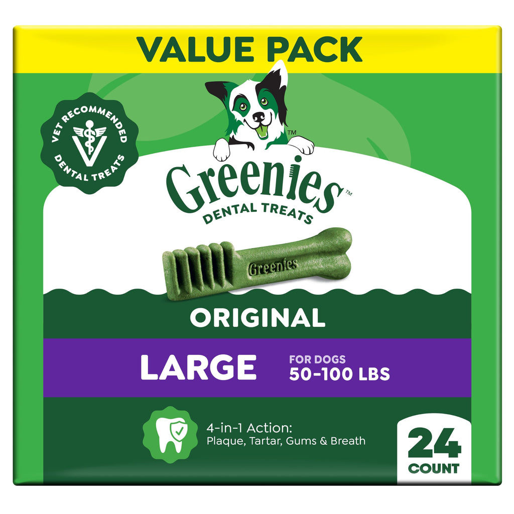 Large Natural Dental Dog Treats, 24 Count U5286