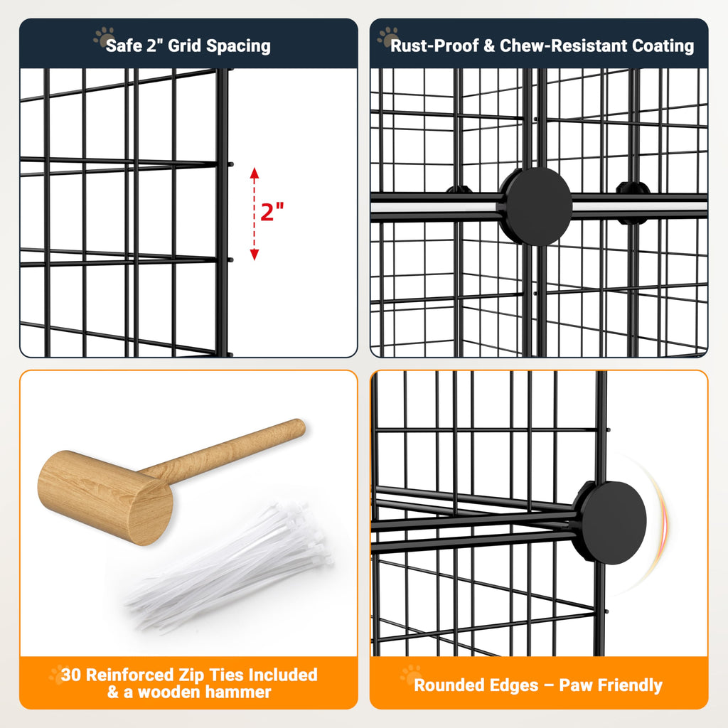 Foldable Black Wire Metal Cat Playpen X503