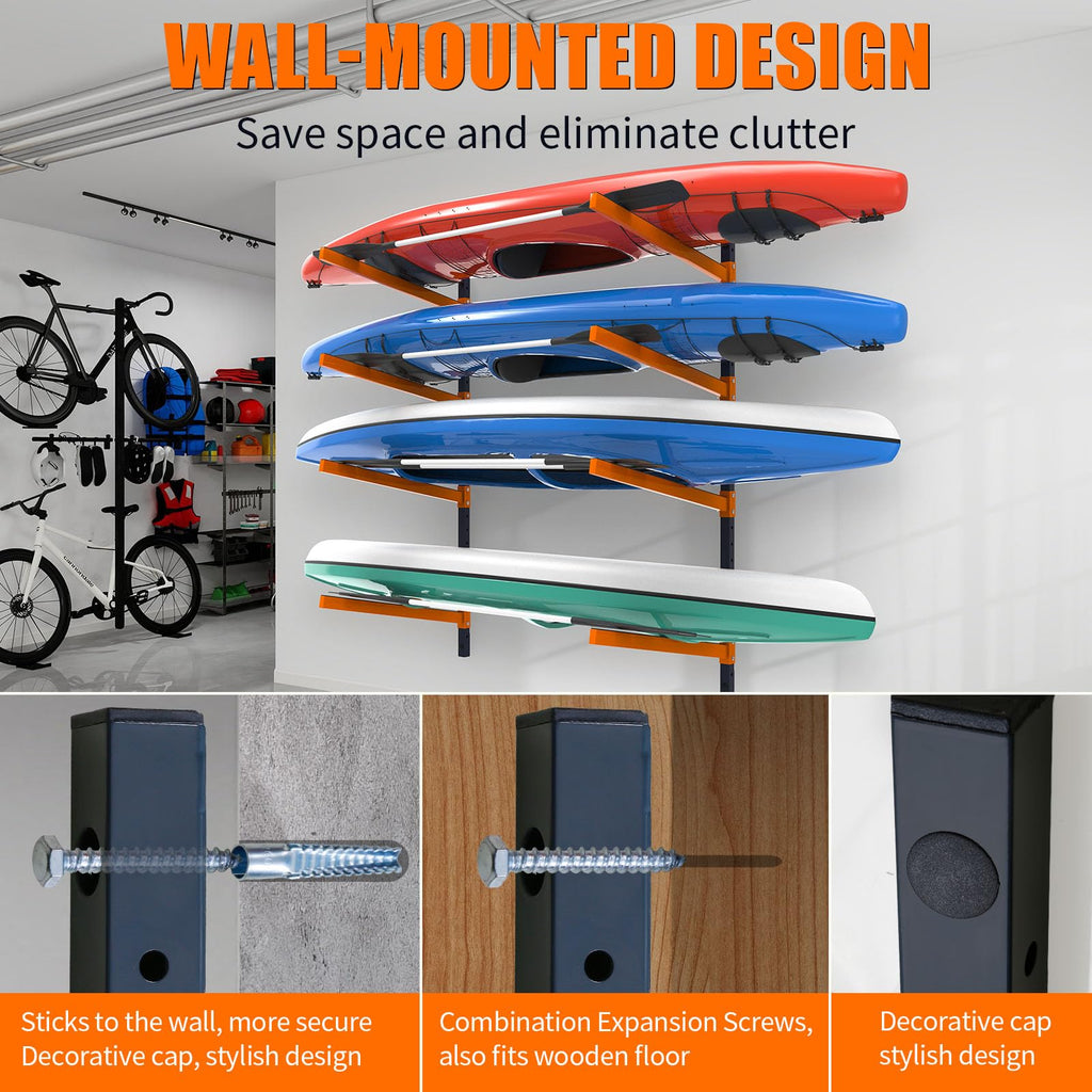 Wall Mount Adjustable Kayak Storage Rack L895