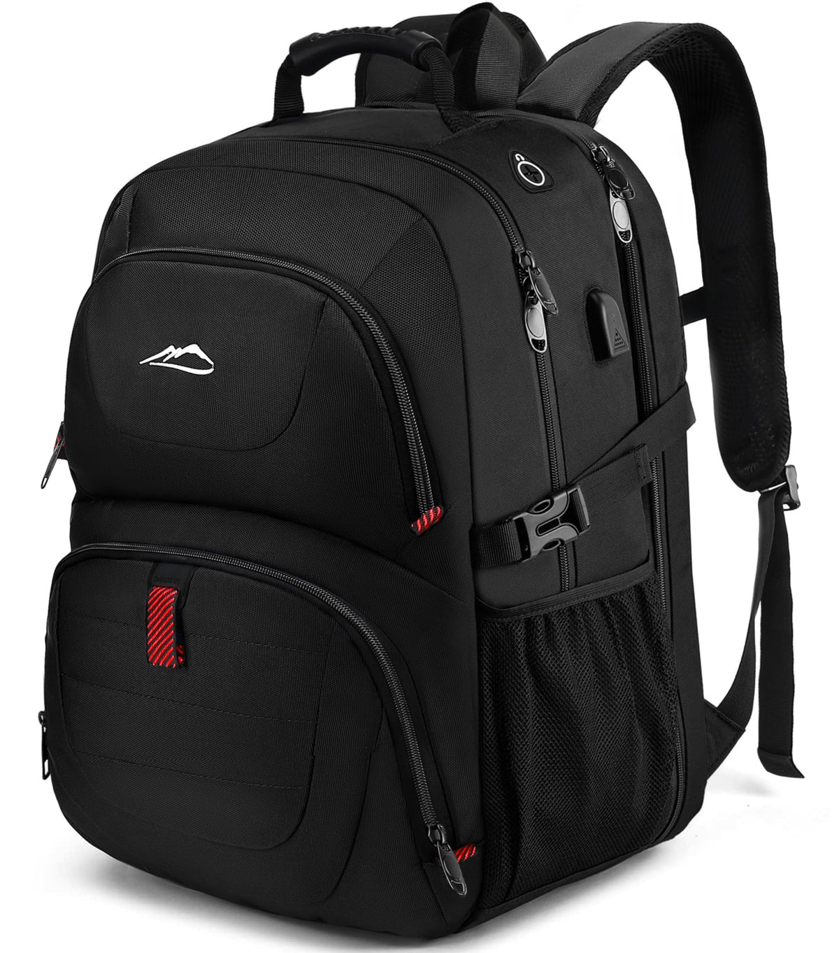Extra Large Black Laptop Backpack with USB Charging Port E186