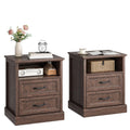 Brown 2 Drawer Nightstand Set of 2 V7422