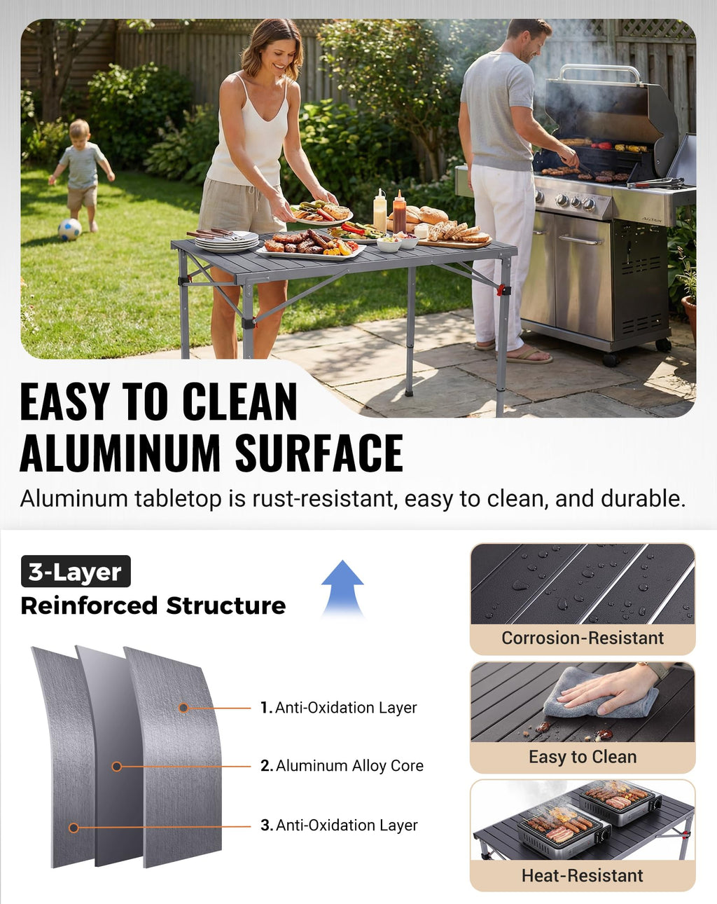 Adjustable Aluminum Camping Table E73548