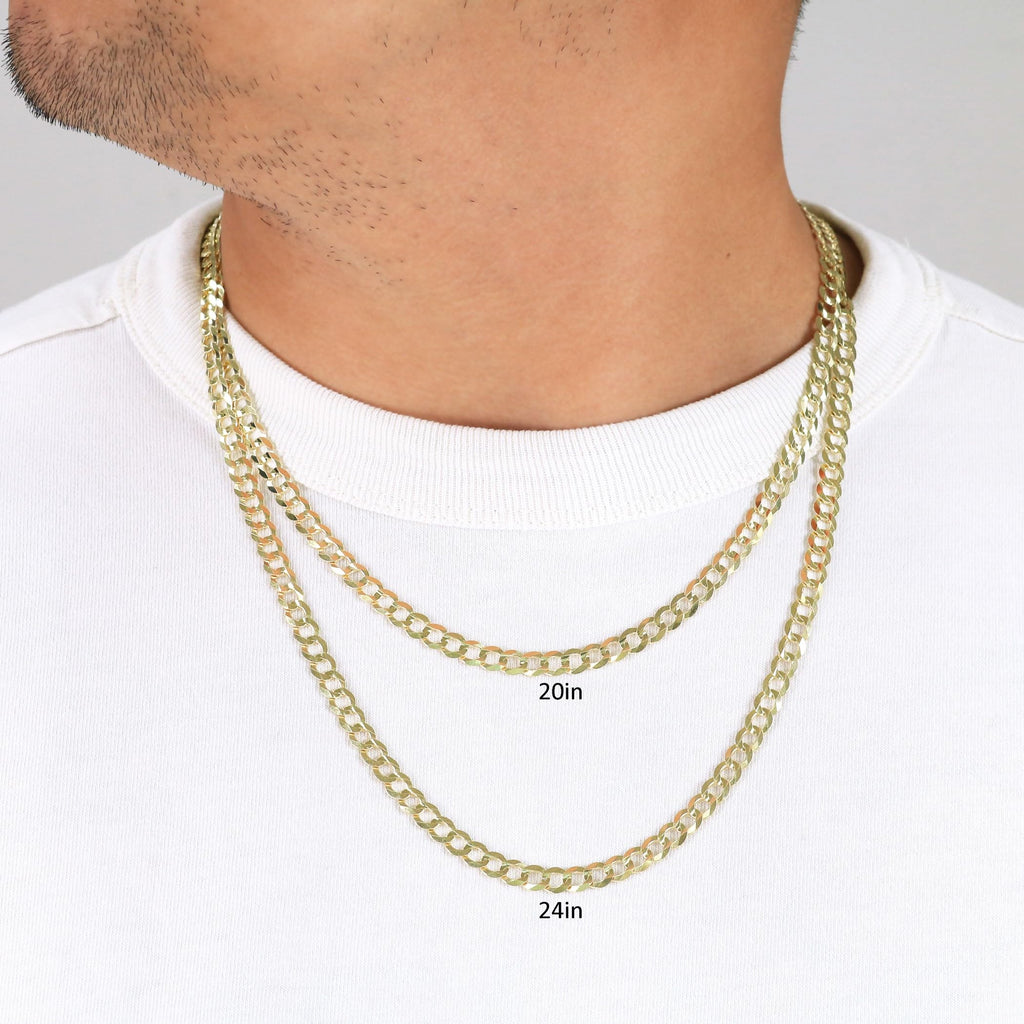 10k Yellow Gold Cuban Curb Link Chain Necklace V14249