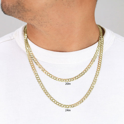 10k Yellow Gold Cuban Curb Link Chain Necklace V14249