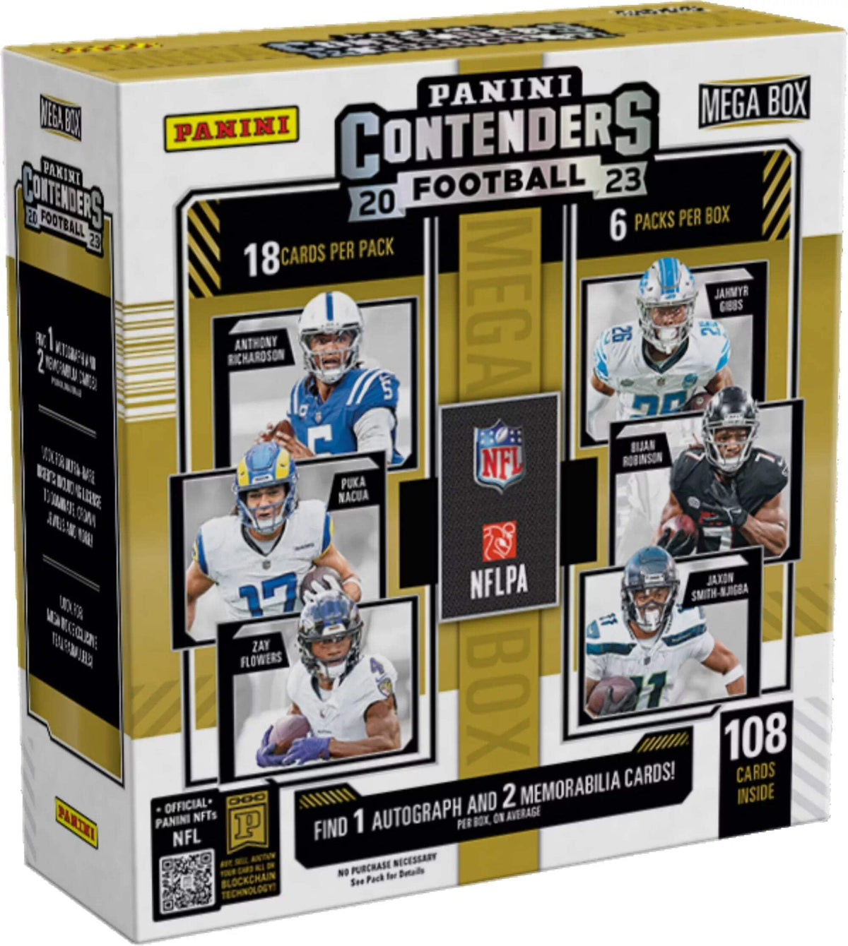 2023 Contenders Football Mega Trading Card Box 108 Cards O653444