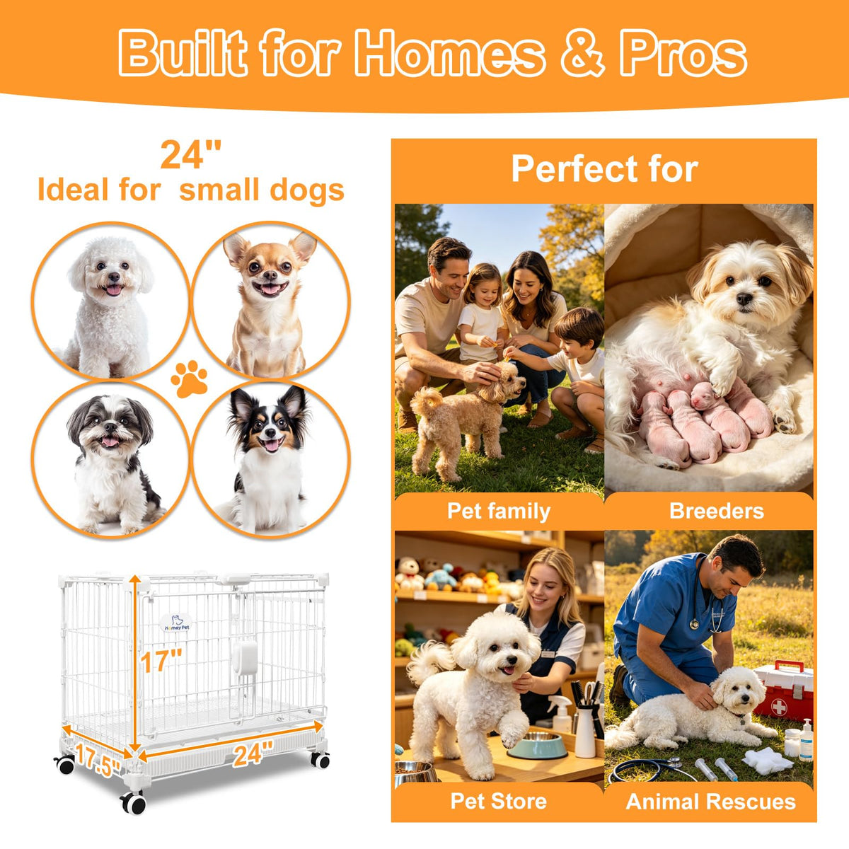 24 Inch White Puppy Crate R791912