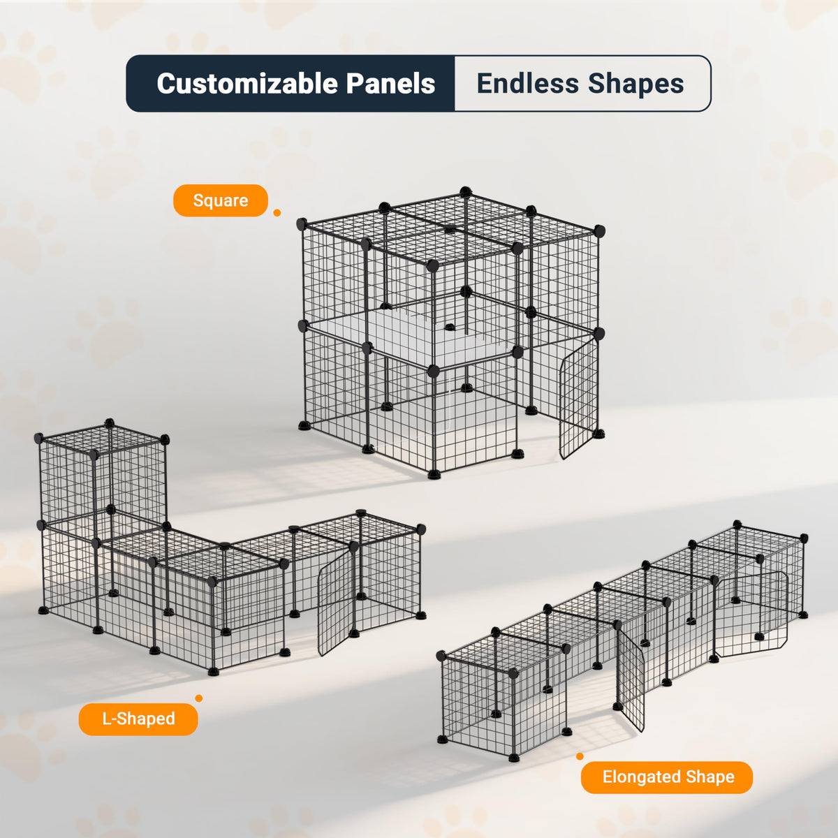 Foldable Black Wire Metal Cat Playpen X503
