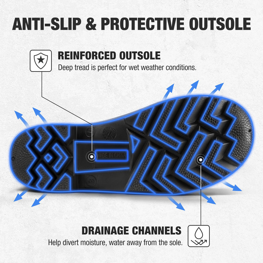 Men's Steel Toe Waterproof Rubber Boots E536367