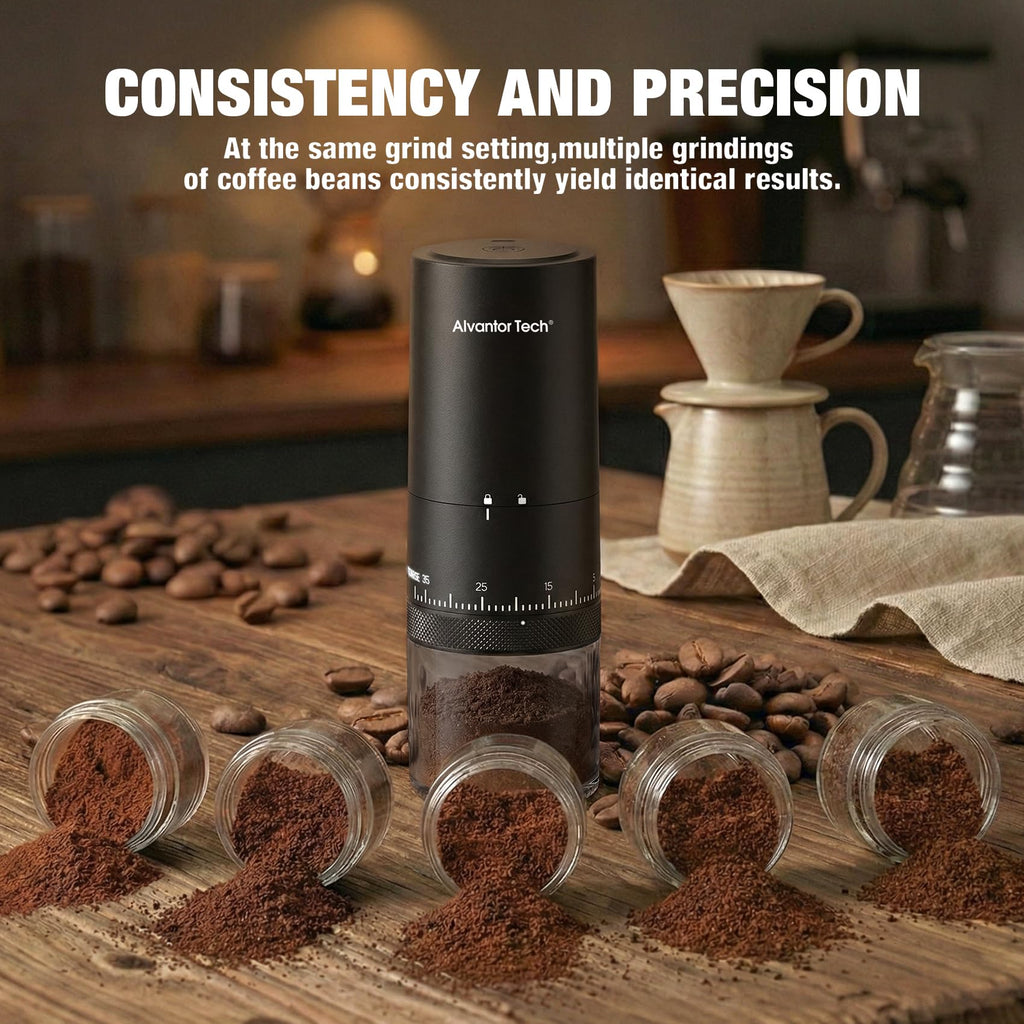 Portable Electric Burr Coffee Grinder with Ceramic Conical Burr Q8858