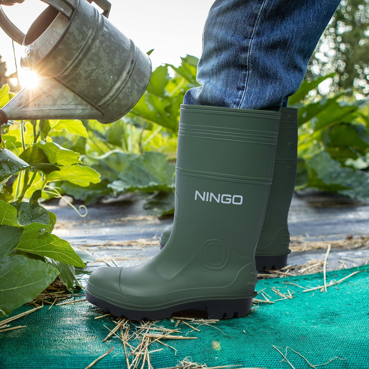 Men's Steel Toe Waterproof Rubber Boots E536367