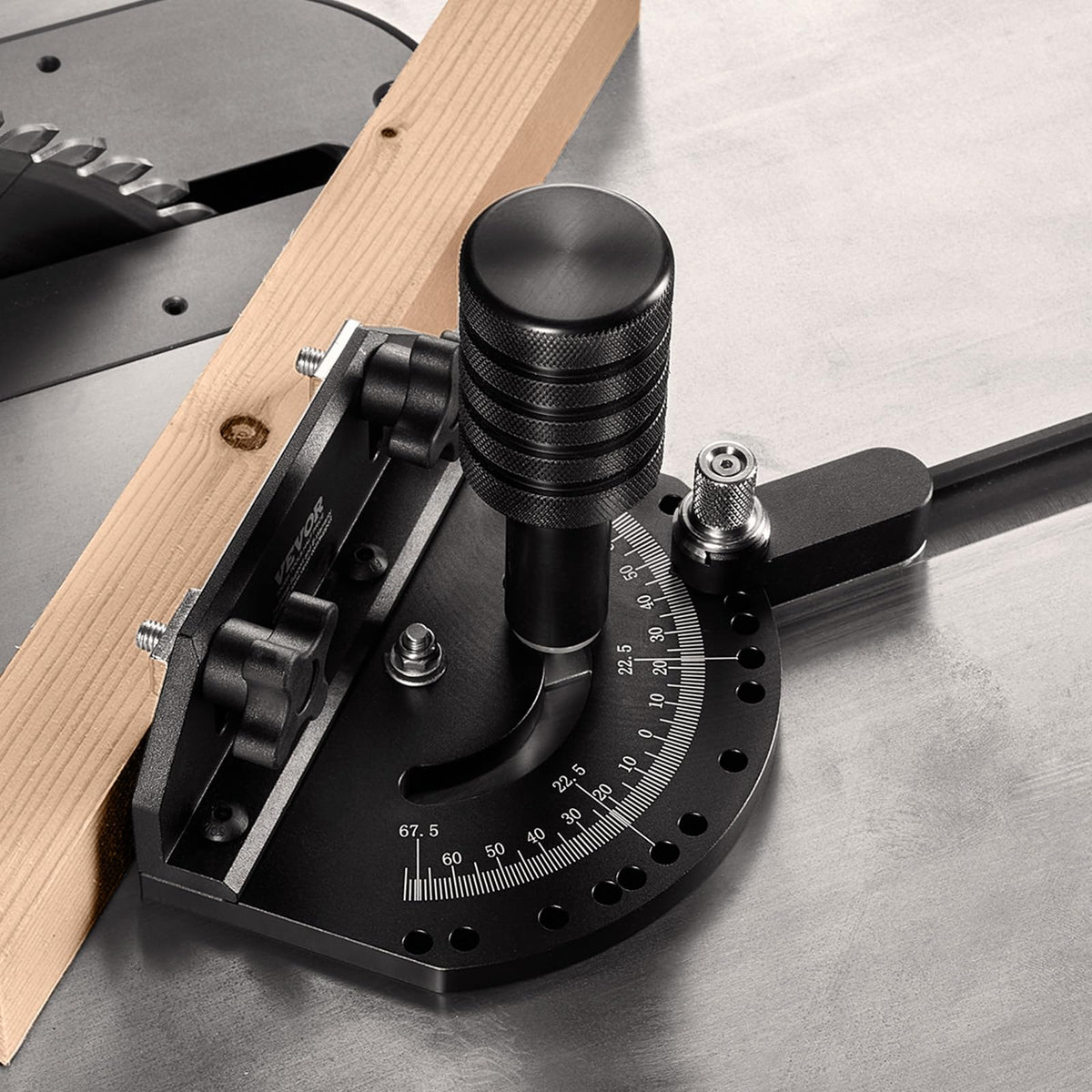 Precision Miter Gauge, 3/4'' x 3/8'', Aluminum Alloy Table Saw Miter Gauge with 15 Angle Stops B3499