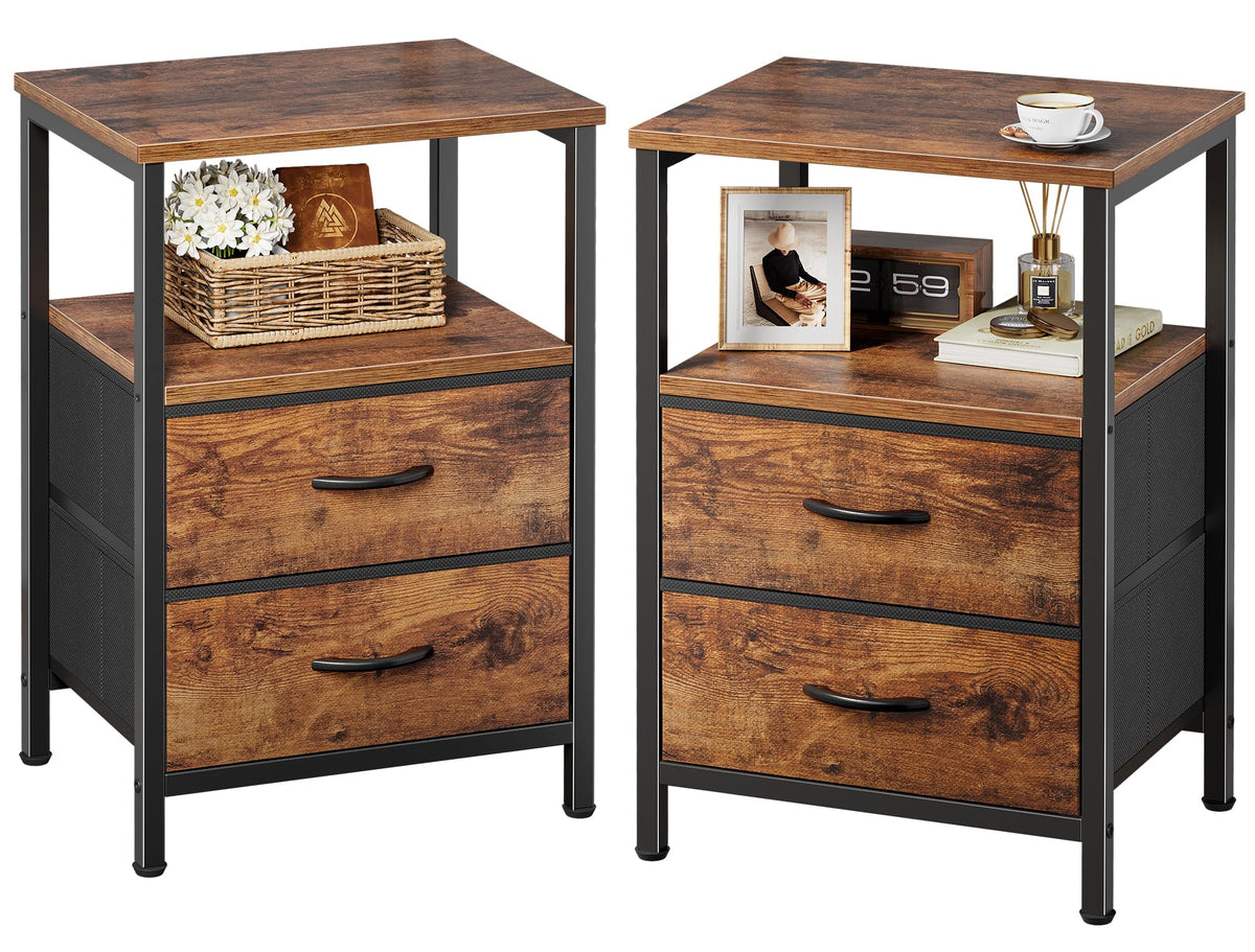 Night Stand Set of 2 with 2 Drawers U99256