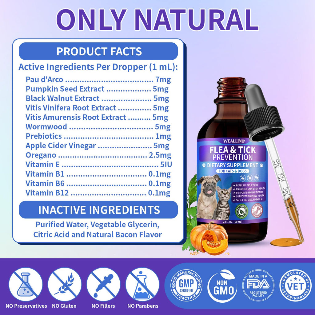Flea and Tick Prevention Support with Multivitamin 60ml H852743