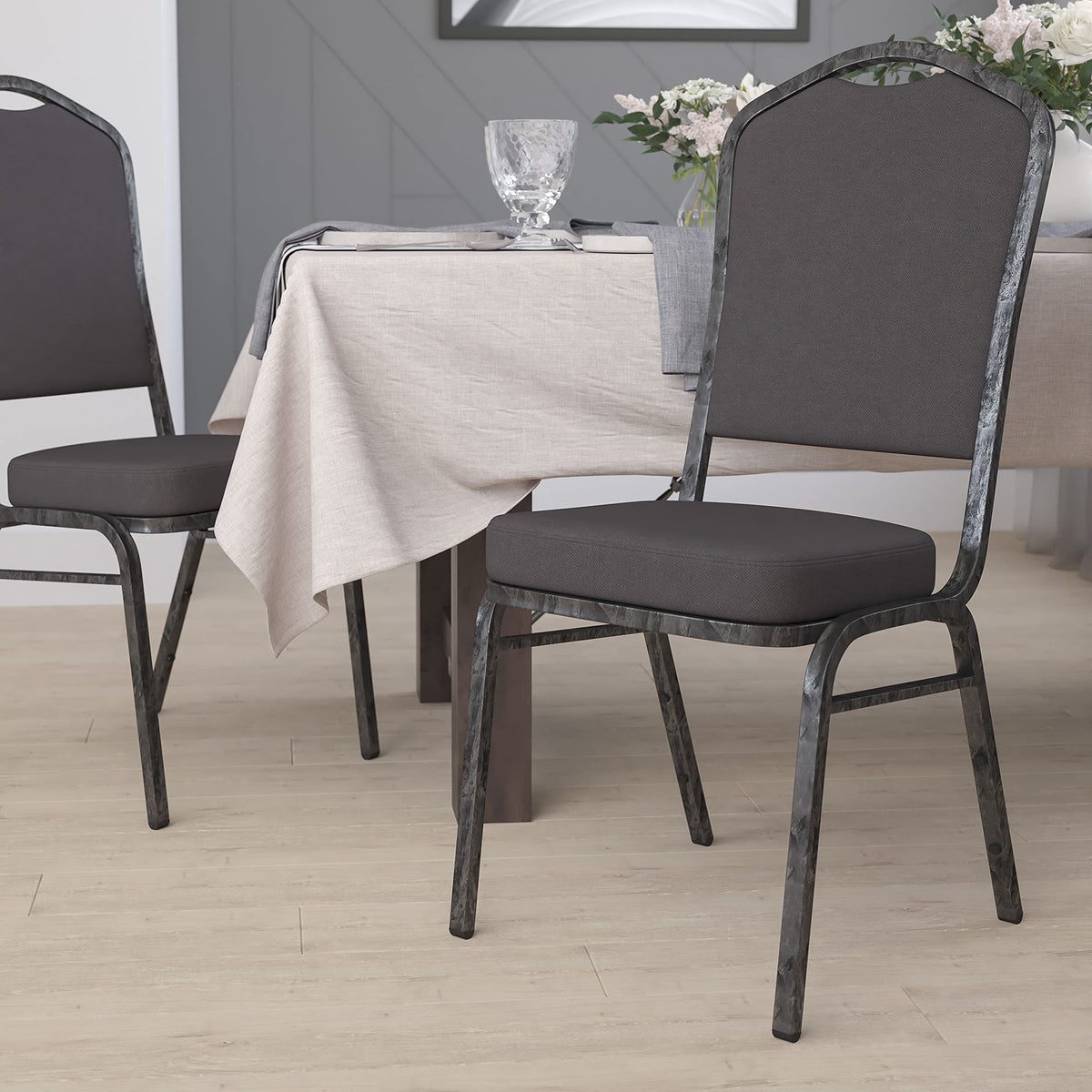 Gray Fabric Stacking Banquet Chair X8013
