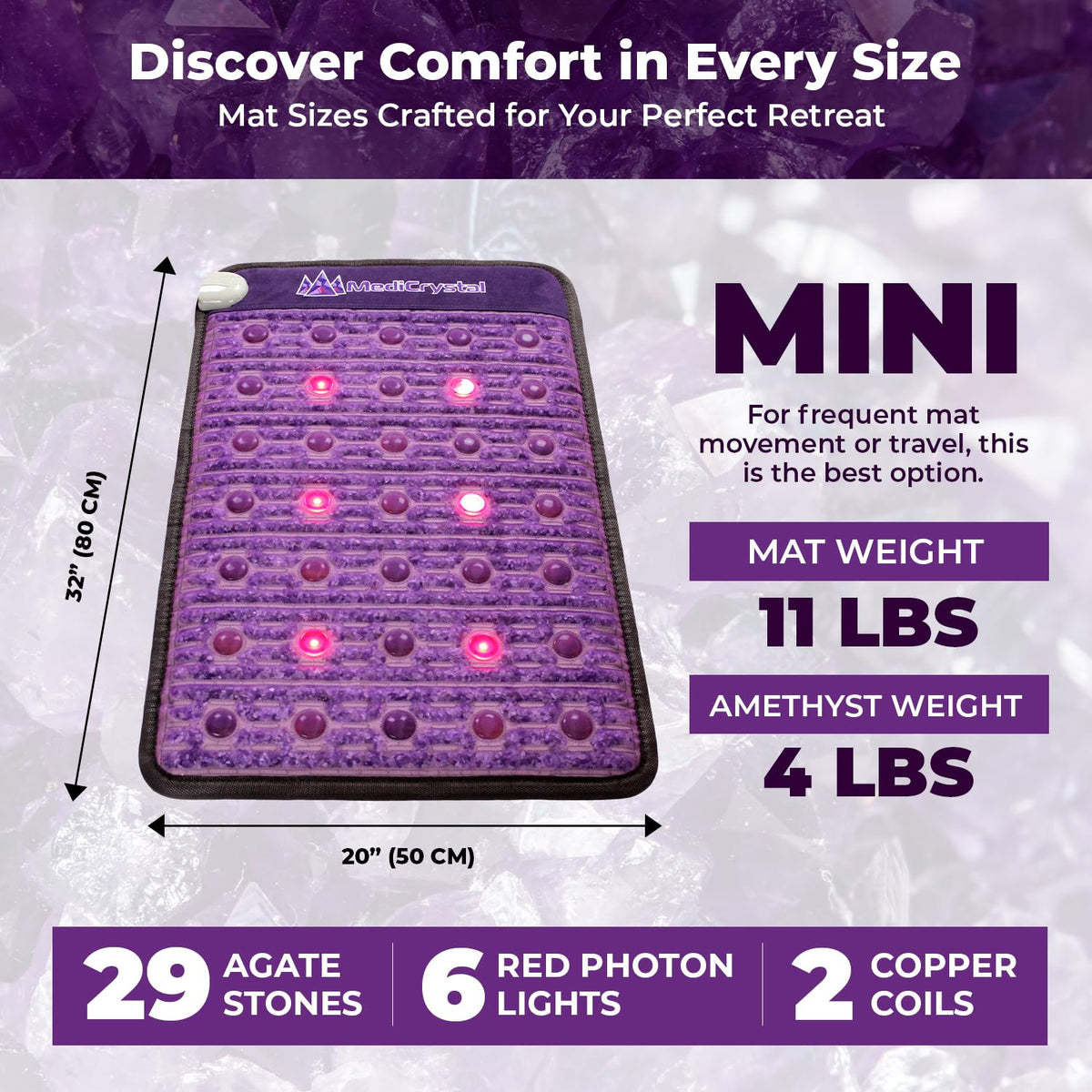 Far Infrared Amethyst Heating Pad Mini 32" L x 20"W Z669