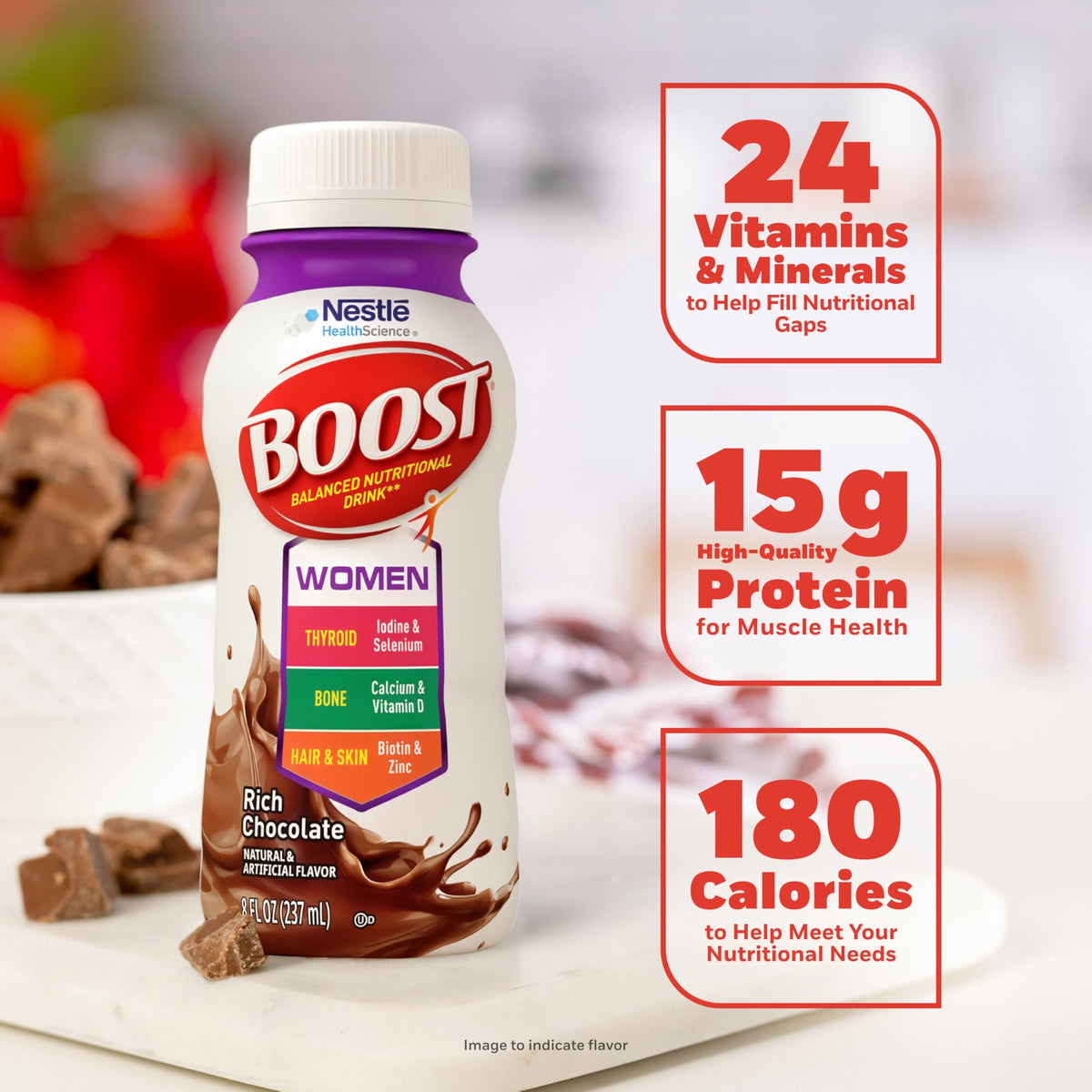 Women Balanced Nutritional Drink Rich Chocolate 8 FL OZ 24 pk R64506