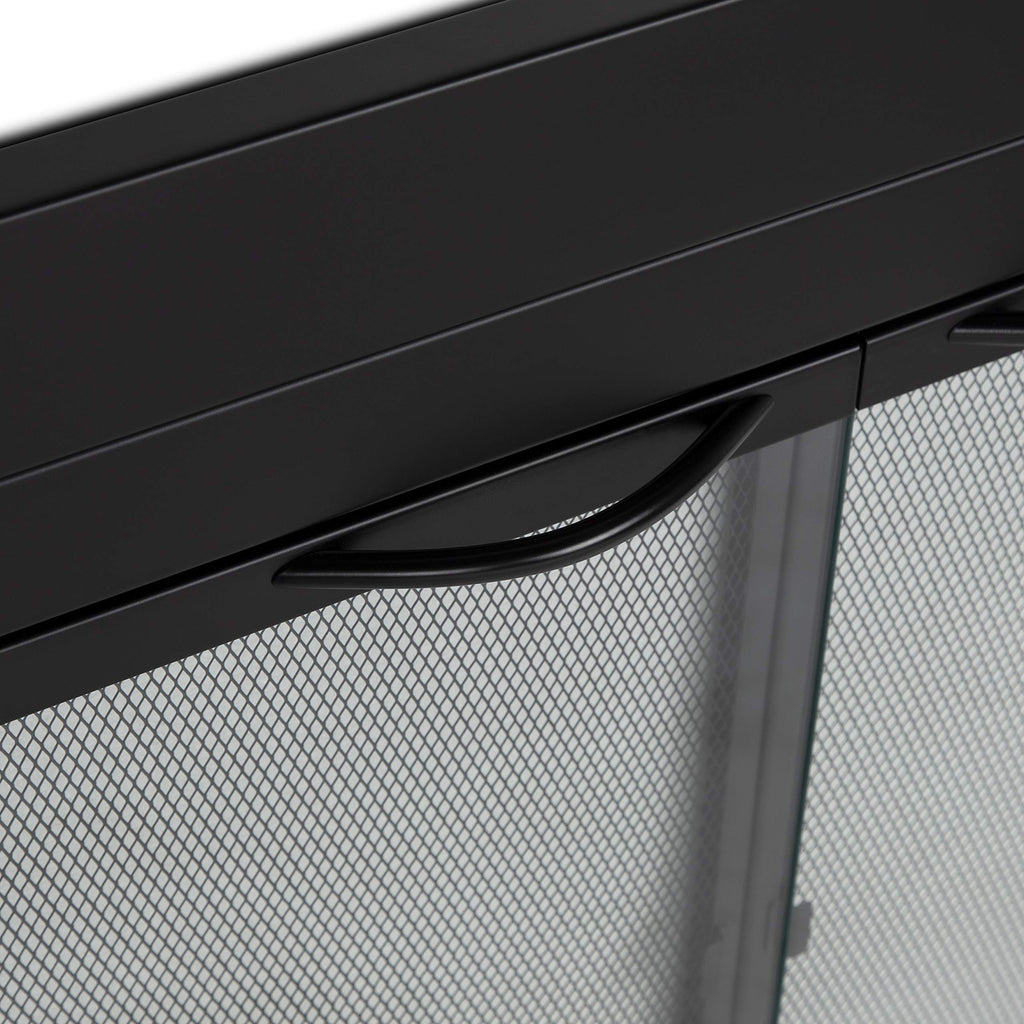 Black Small Fireplace Glass Door F20352