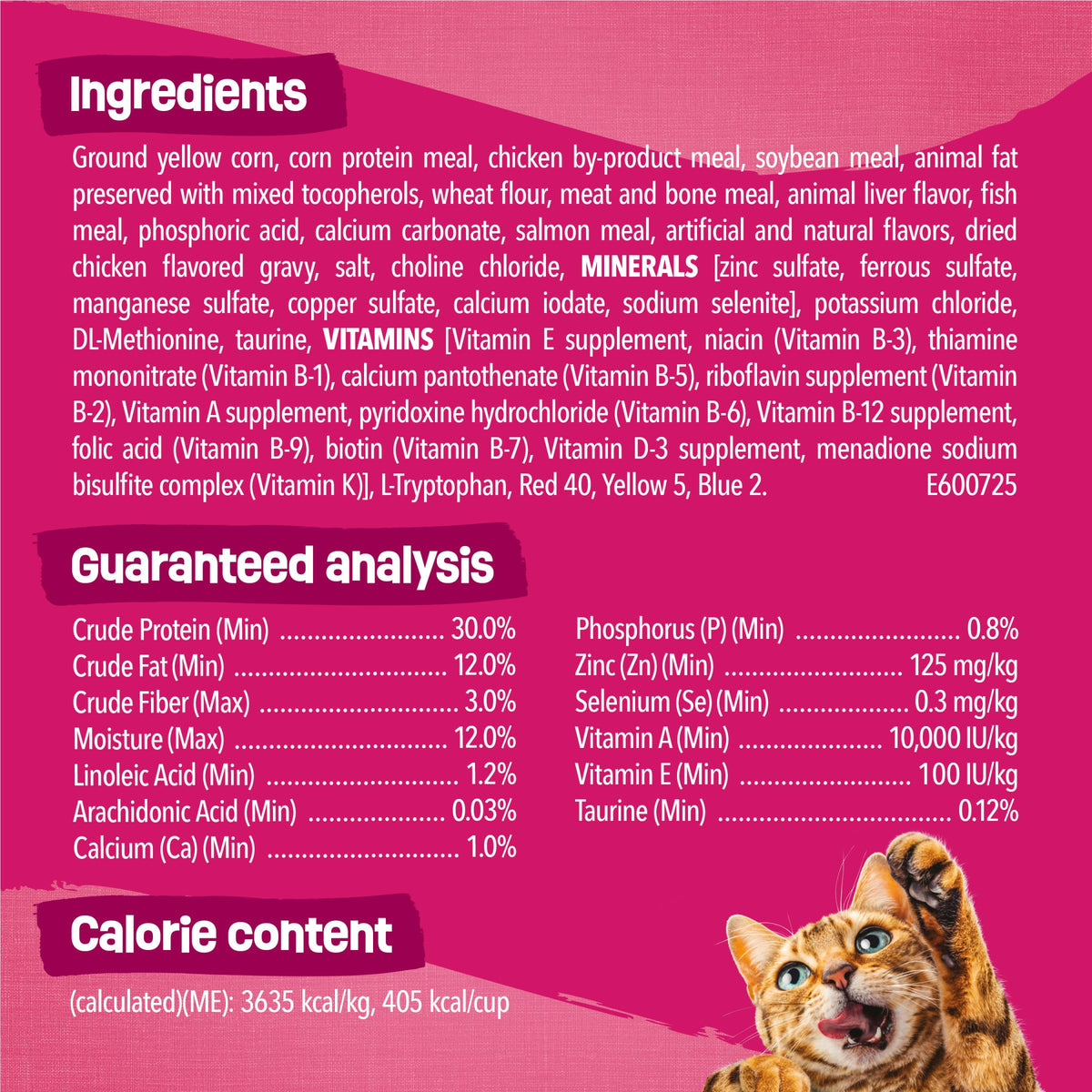 Dry Cat Food, Chicken & Salmon, 22 lb Bag M288972