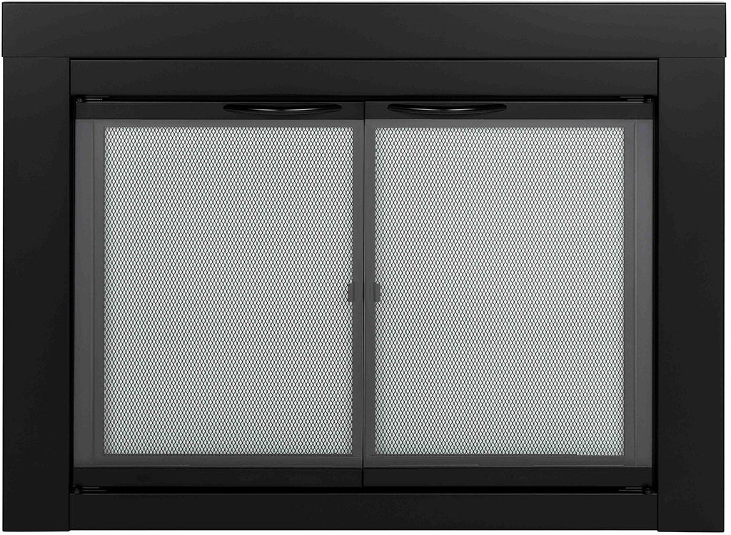 Black Small Fireplace Glass Door F20352
