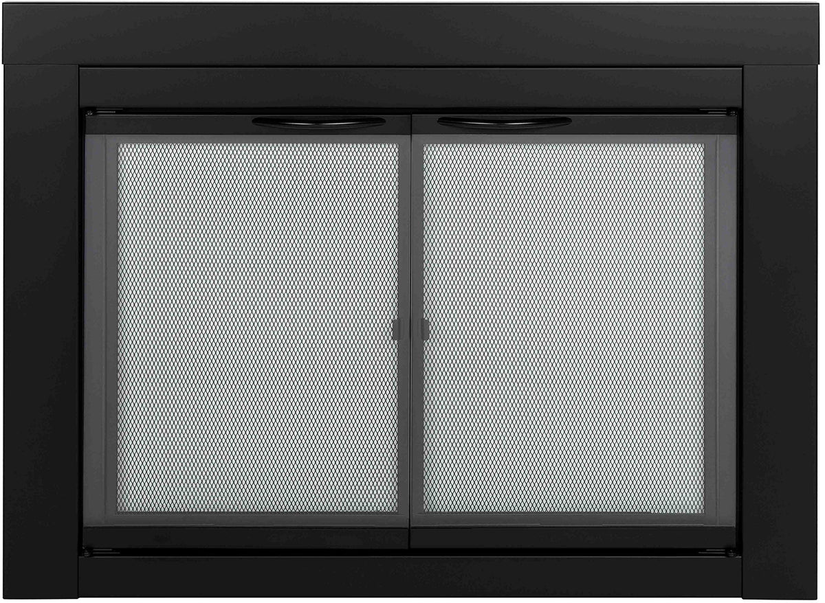 Black Small Fireplace Glass Door F20352