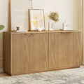 Natural Oak Fluted Wooden Sideboard Cabinet with 4 Doors C799