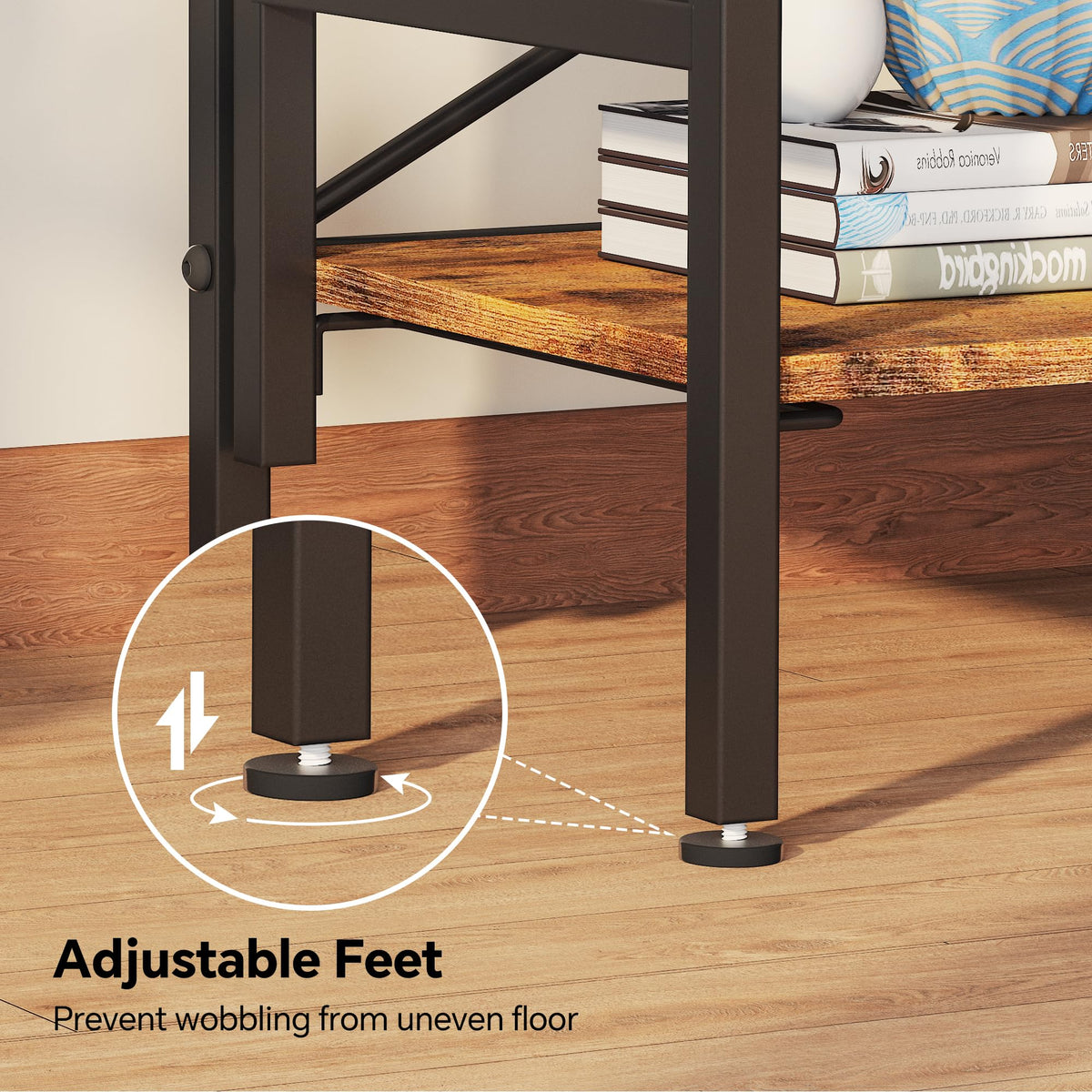 Folding 5 Tier Bookcase with X-Bracket Design V80457