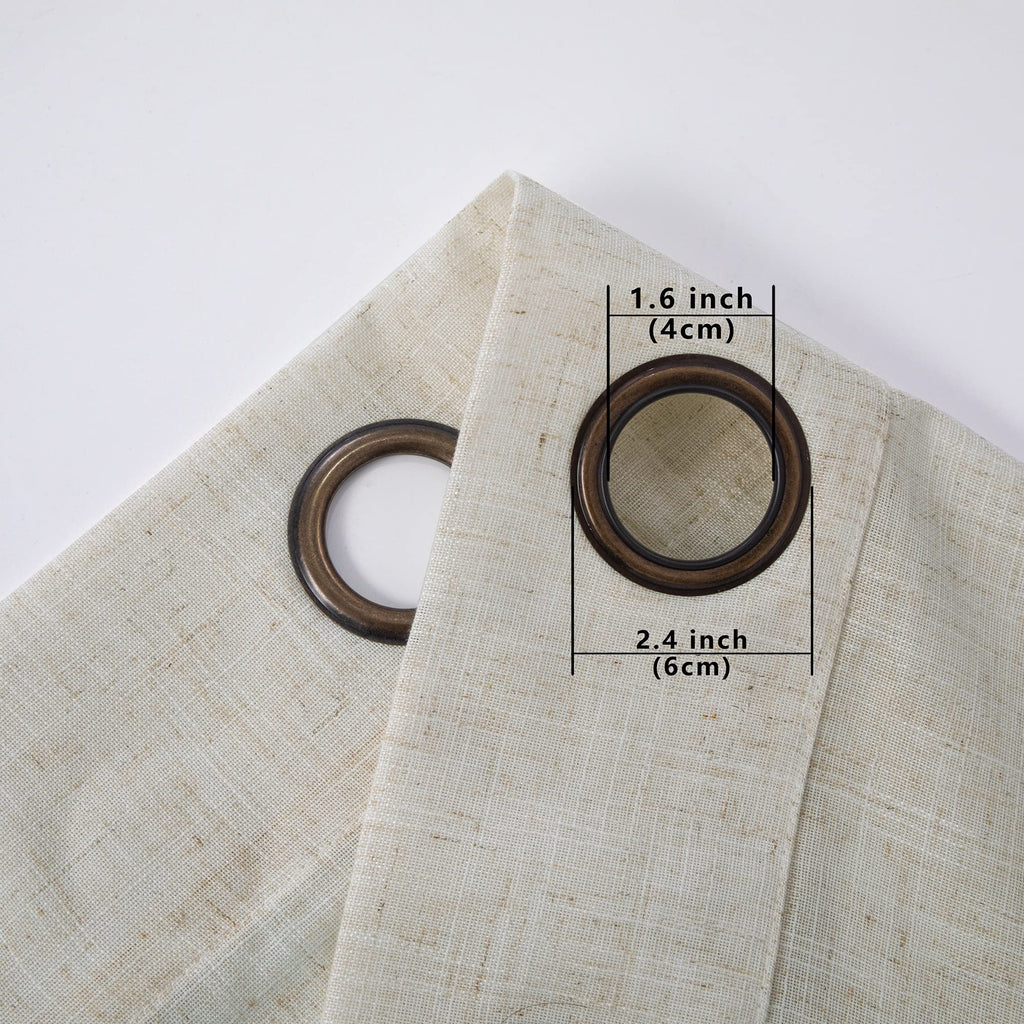 Beige Linen Curtains 2 Panels 84 Inches Long J1315