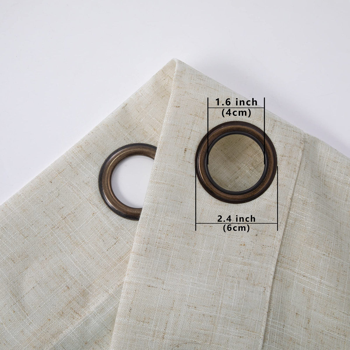Beige Linen Curtains 2 Panels 84 Inches Long J1315