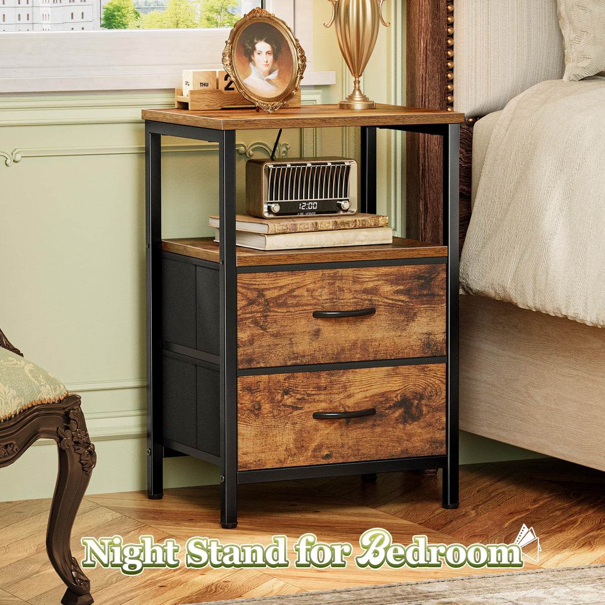 Night Stand Set of 2 with 2 Drawers U99256