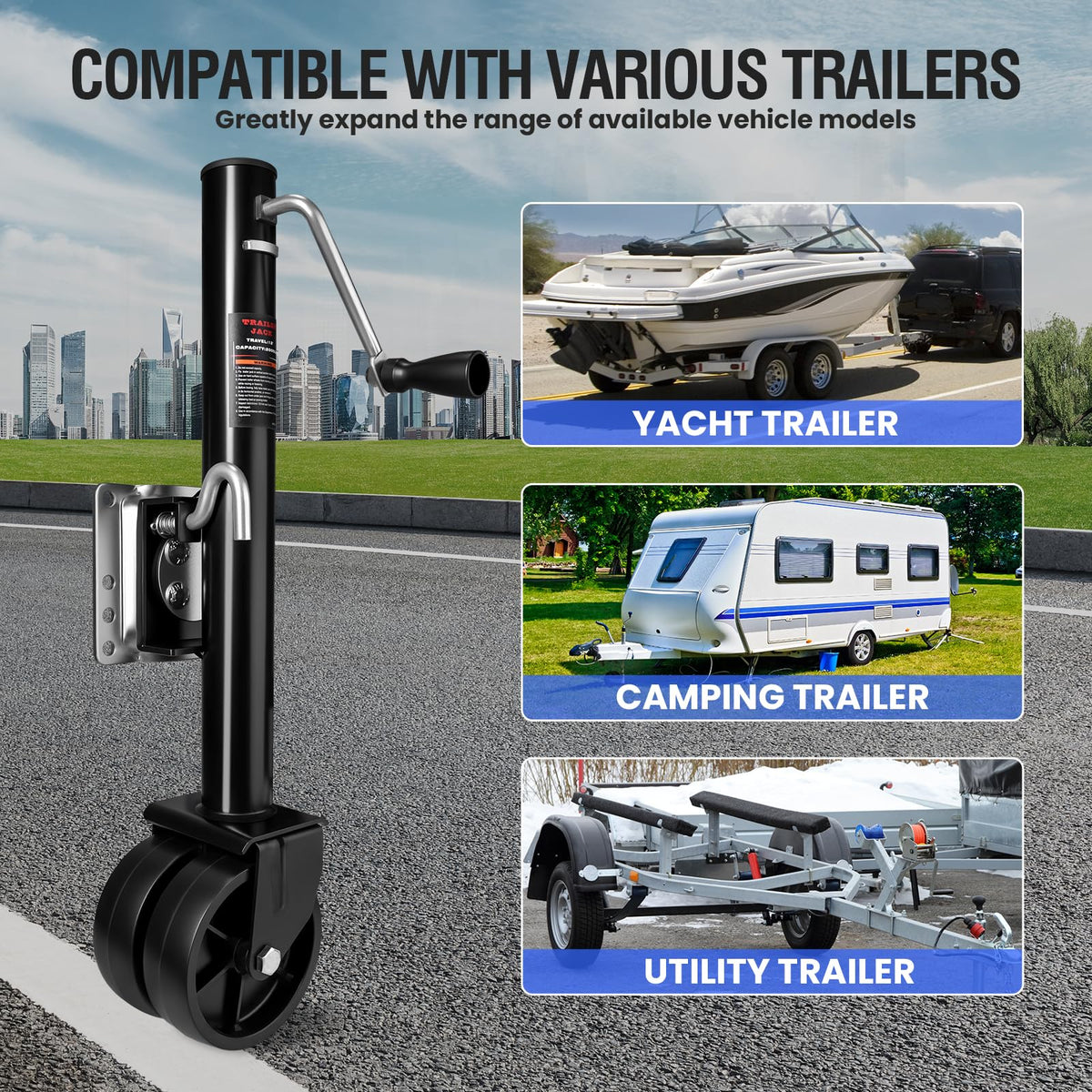 2000 lbs Dual Wheel Trailer Jack R9711